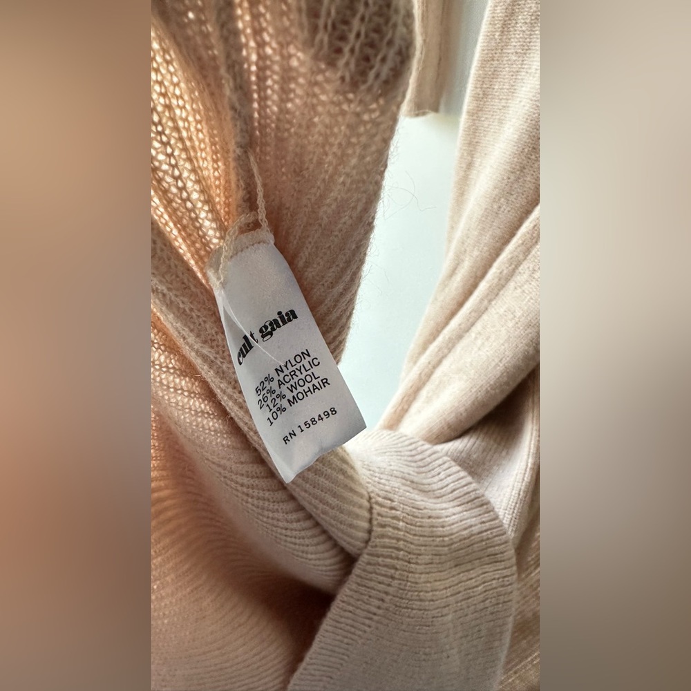 Cult Gaia Lissie Rib Knit Wrap Dress, Oatmeal Melange, XS | P2P 17 - Picture 7 of 7
